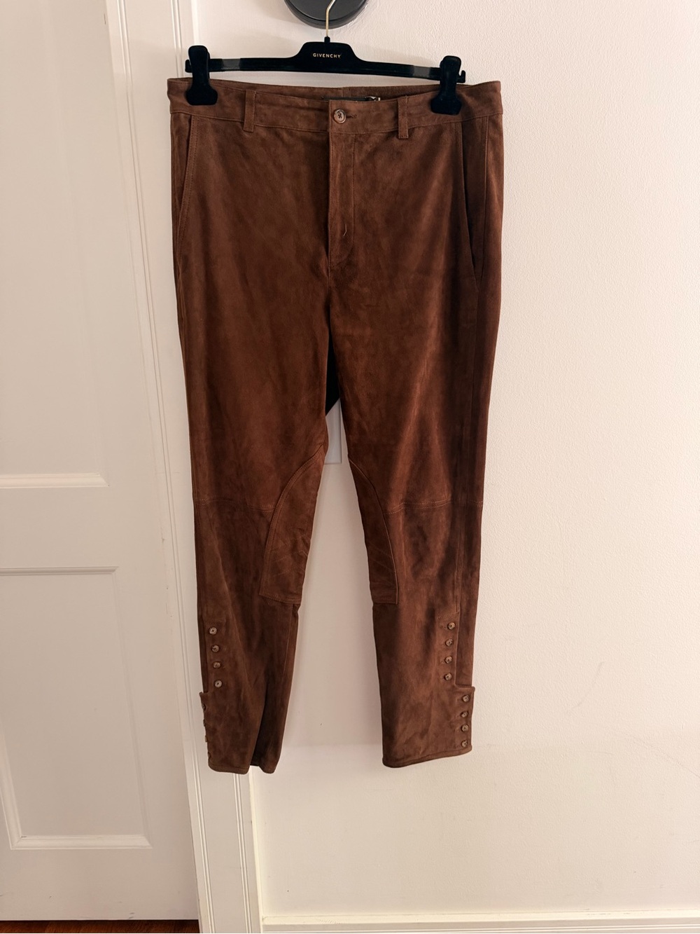 RL Brown Suede Riding-Style Pants